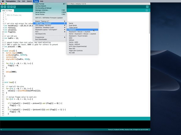 We've got a GitHub repository called BDG-11 Piano with the Arduino code you'll need.