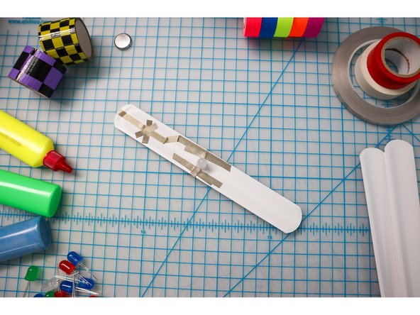 Slap! Test your bracelet. When the bracelet is closed around your wrist, the circuit should complete and the LED should light up!