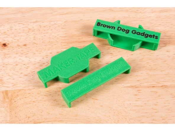 We've also included text on the body and the clip. If you have a multi-color 3D printer we recommend printing the text in black, or at least a darker color than the rest of the print. (You can also ignore the text and just print the body and clip as single-color prints.)