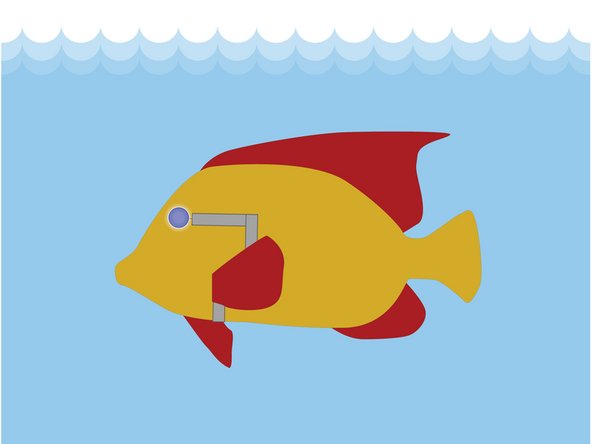 You can turn the LED off by pulling back the pectoral fin so the Maker Tape is not making contact with the top of the battery. This will create an “open” circuit preventing current from flowing to the LED.