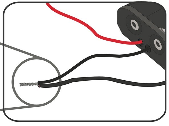 Twist the Black wire from the Solar Cell together with the Black Wire from the Battery Holder.