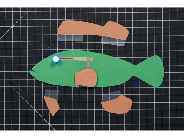 Attach the rest of the fins as shown on the back of your fish.