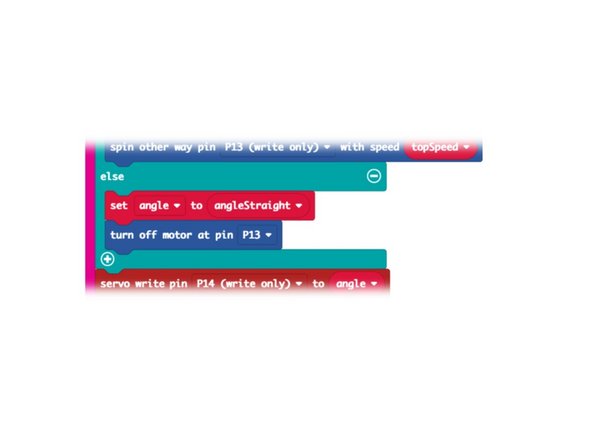 The orange servo will either spin clockwise or counterclockwise, which will cause the car to go forward or backward.