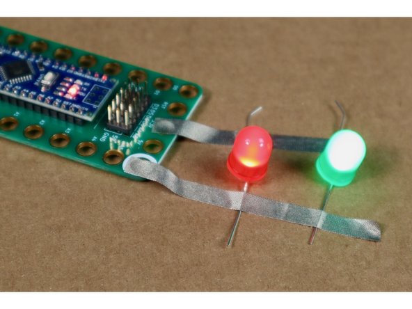 From here on out just run your conductive tape to your other components.