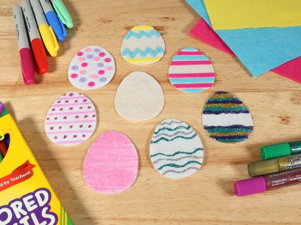 Decorating the Easter egg at this stage of the project is easier than waiting until the end.