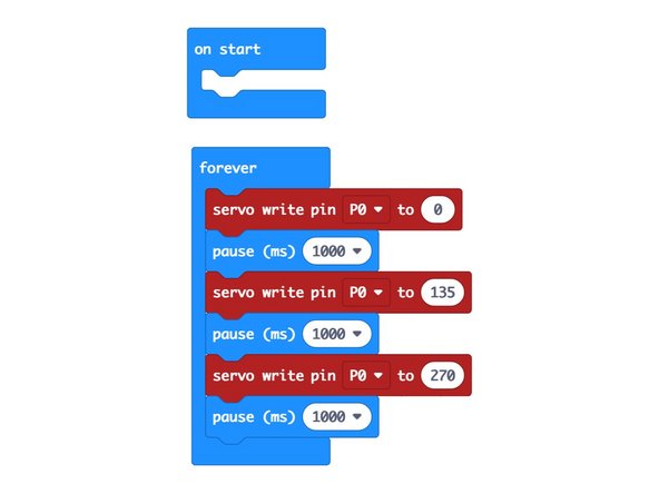 Here's our second code example,  LC270 Servo 2: https://makecode.microbit.org/_0A4Va9Ai4...