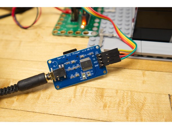 The &quot;YX5300 UART Control Serial MP3 Music Player&quot; is a common audio module that can be found on Amazon and other web sites. It has four pins we'll need to connect to our micro:bit