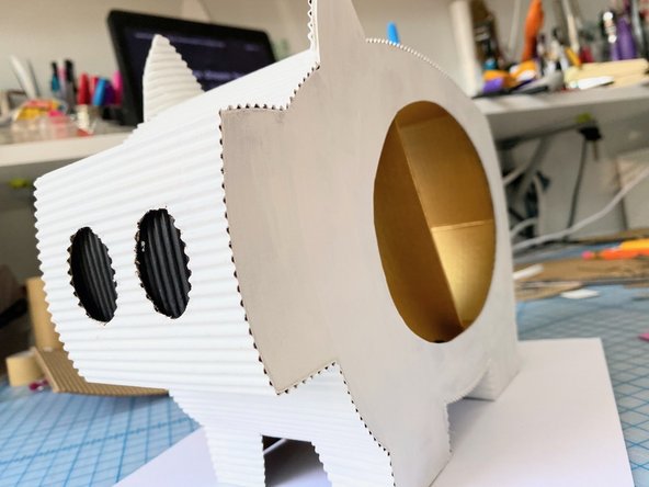 We painted the exterior of the pig white as a base coat to make the shimmer pink paint pop!