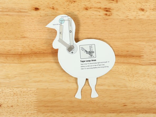 Make a loop of tape (sticky side out) using a short piece of Maker Tape, and stick it atop the end of Path A.