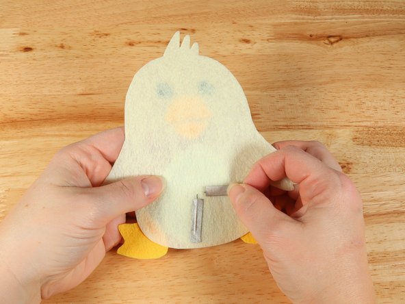 Place a piece of Maker Tape UNDERNEATH each LED leg.