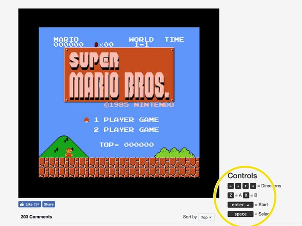 Use this link to play Super Mario Brothers in your web browser.