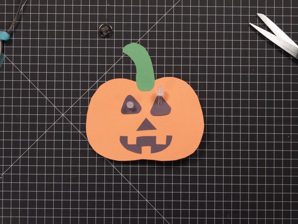 The longer (positive) legs of the LEDs should be on the inside (closer to the stem) and the shorter (negative) legs - should be on the outside edge.