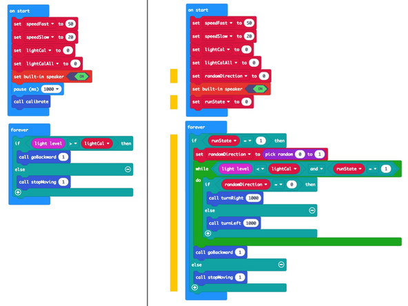 When the Rover does not detect the flashlight it will turn in a circle. You can wait for the Rover to turn a certain amount and then shine the flashlight on it to get it rolling again.