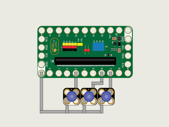 Once you have your components, assemble the parts onto a LEGO baseplate and use Maker Tape to connect the LEDs.
