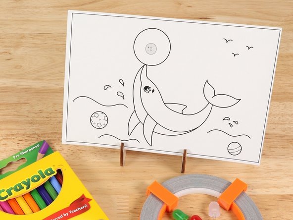 This paper circuits postcard is a great beginner project. Just follow the steps below to make your Dolphin.