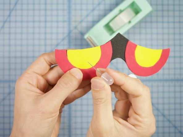 Poke the legs through the foam at the desired location.