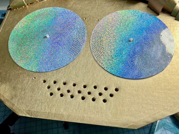 Alternate: If you don't have an awl, you can cut out a large hole that surrounds all of the LEDs.