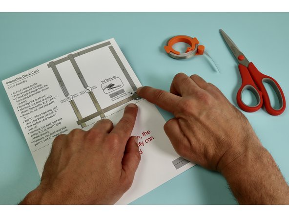 Stick tape loop to the battery end of path &quot;C&quot; as shown.