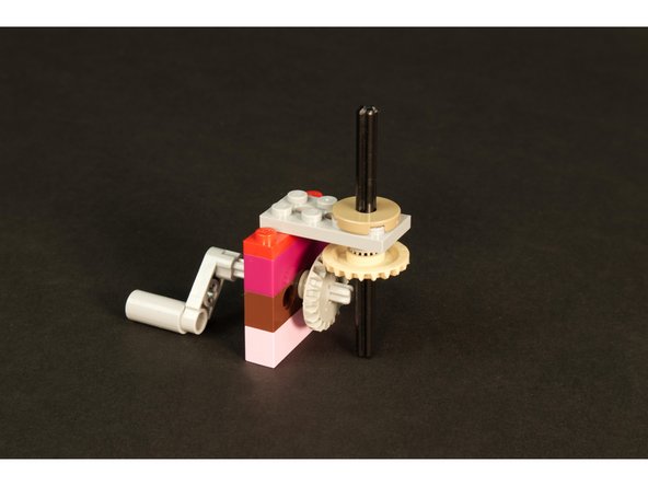 We also built a hand crank that we can use to turn our cylinder!