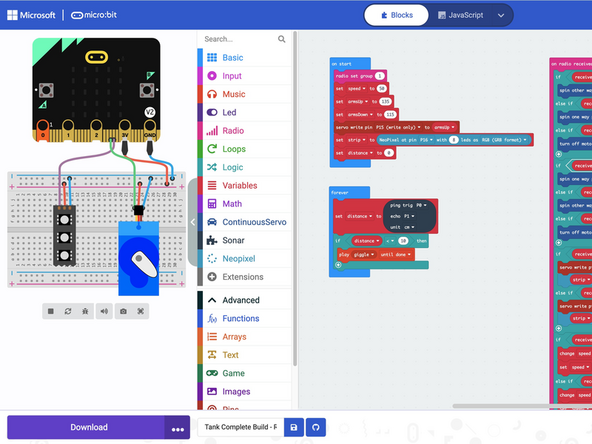 To let your Robot be controlled, download this code to the micro:bit inside your 'bot.