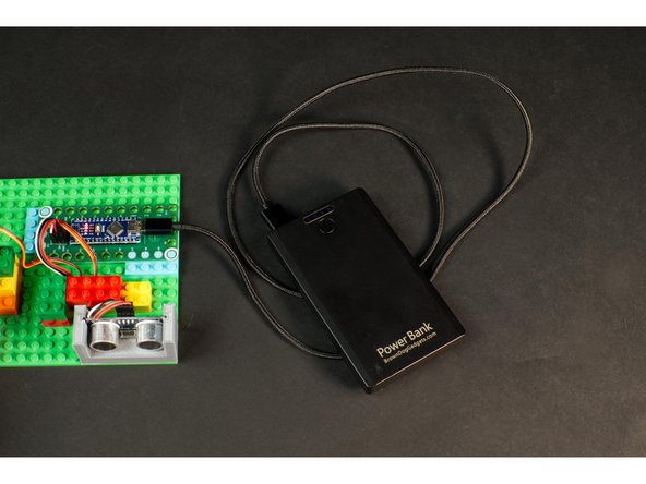 We used a USB Battery Pack to power our circuit. This made it easy to put the Confetti Drop in place without having to run a USB cable to a power outlet or computer.