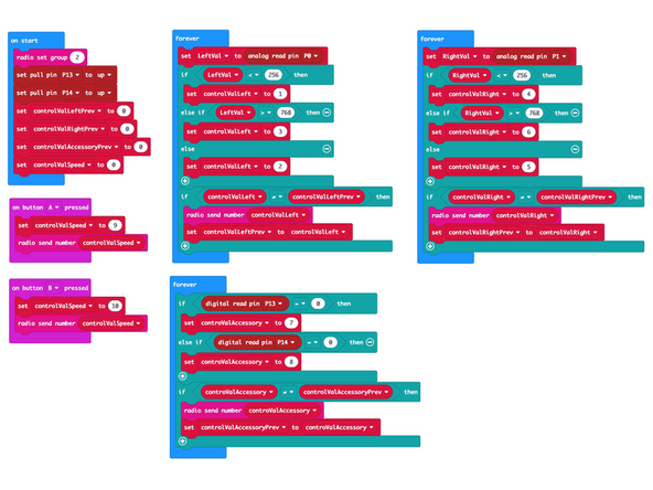 Let's load the code onto the second micro:bit so it can function as a transmitter and send control signals to the micro:bit on the Tank.