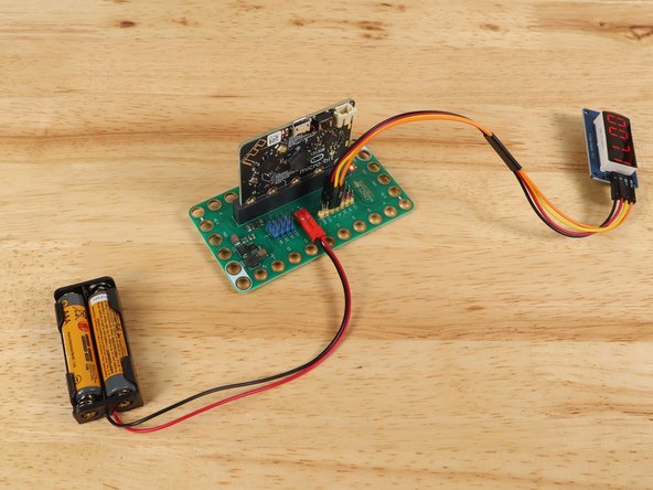 While testing various sensors you'll be moving the Bit Board and micro:bit around, so it may be easier to use the battery pack rather than the USB cable to power the circuit. (Though either will work just fine.)