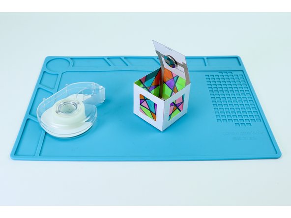 Repeat this process for each edge (including the top)  to create the cube shape.