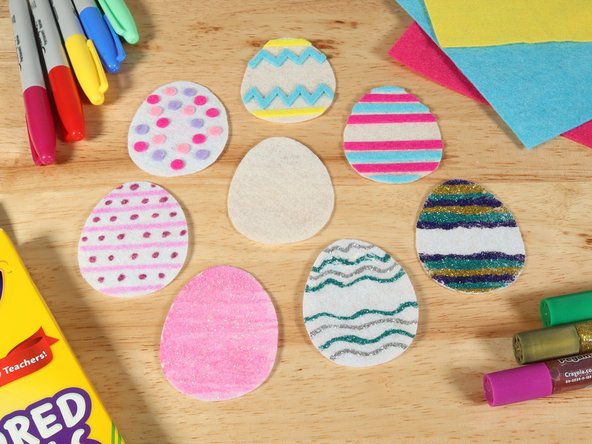 Decorating the Easter egg at this stage of the project is easier than waiting until the end.