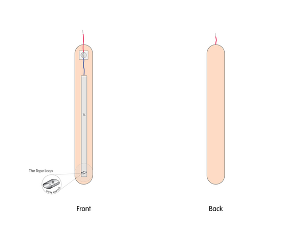 Make a loop of tape (sticky side out) using a short piece of Maker Tape, and stick it atop the end of Path A.