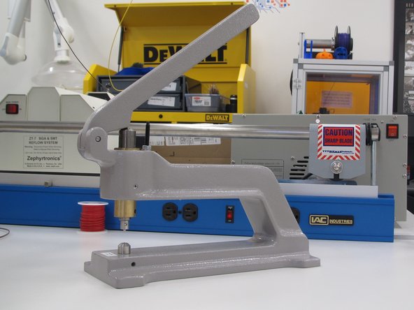 If your PCB design contains plated through holes or vias you will need to use the rivet press to create conductive pathways in these holes to link the top layer to bottom layer.  Check out the rivet press tutorial here.