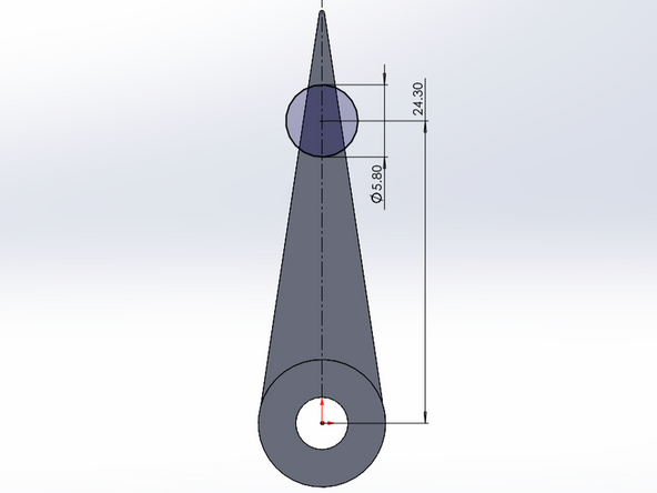 Draw a Circle that is centered on this new centerline.  Place it at an arbitrary distance from the circular hole.