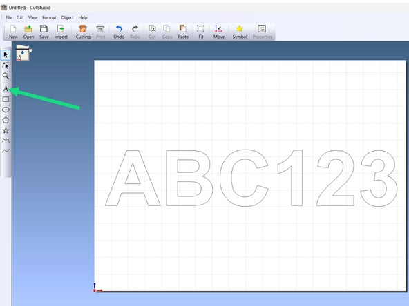 Choose Cutting from the top menu.  In the next two windows that appear press the Change button and then another Change button.  Finally, press Get from Machine.