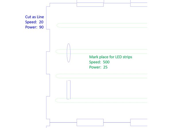 In laser cutting the plywood I used the settings on the figure.  You can see here how the rectangle loaded as an oval as well.