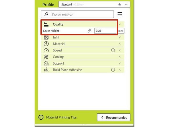 The right side of your screen contains advanced printer settings. Click on each tab to option the editable options.  