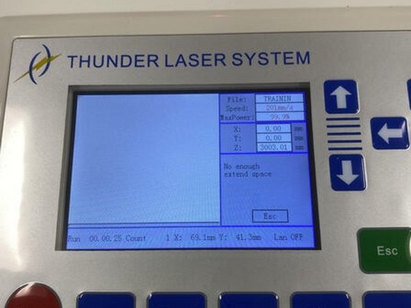 The &quot;Not enough extend space&quot; error might show up, and that's because there's not enough space for the cutter to accelerate/decelerate.