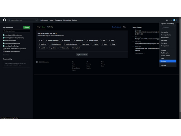 Go to Github, then click on your profile picture in the top right. Then click Settings-&gt;SSH and GPG Keys-&gt;New SSH Key.