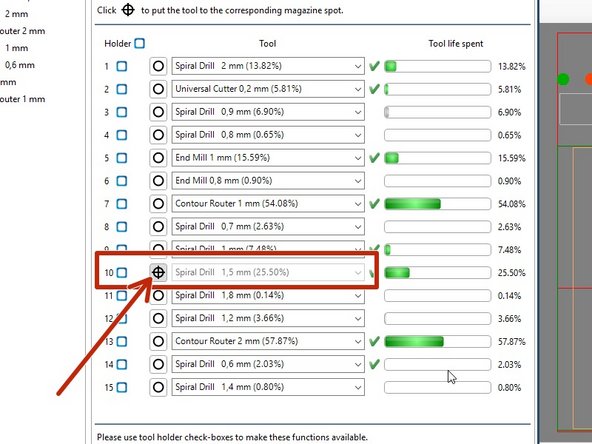 If a tool is missing from positions 1 through 15 in the mill it is most likely in the collet (milling head).