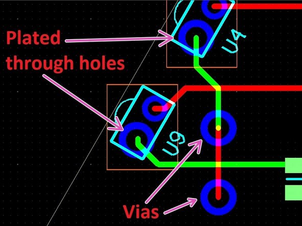 Vias and plated through holes (PTH) are common features of many PCBs.  We have the ability to accomplish both of these in the Maker-E.