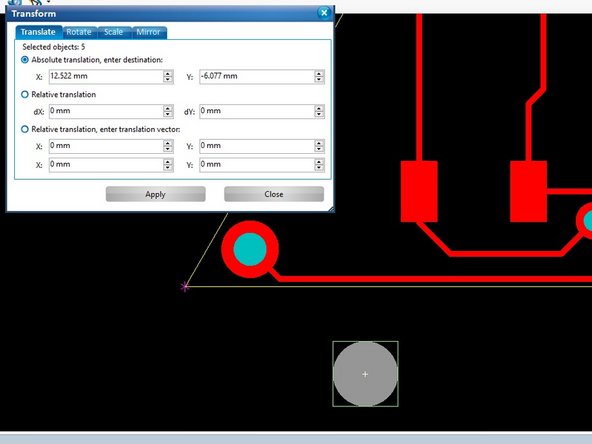 Now right click the fiducial and choose Transform.  You may now left click and drag the fiducial where you like.  Click Close when you are done.