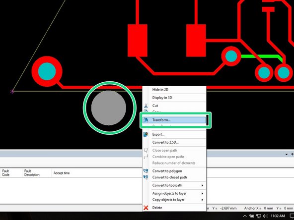 Next, left click and drag your mouse to create a rectangle that entirely encompasses the fiducial.  When you let go of the mouse button the fiducial will turn grey.