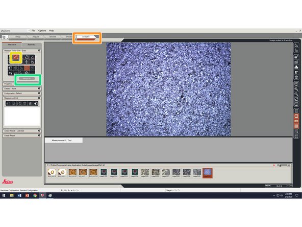 Clicking on the &quot;Analysis&quot; mode tab brings up the analysis tools.