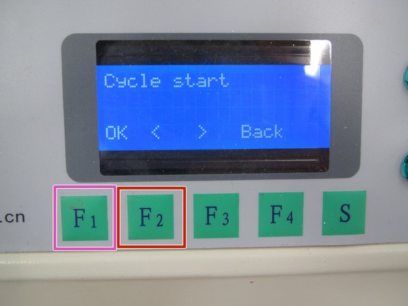 Once you have loaded the correct profile for your PCB, press the F2 key twice to return to the Cycle Start menu.