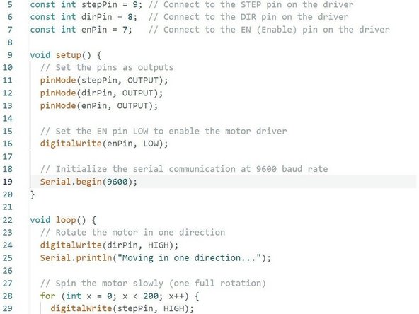 Reference Arduino code can be found in this link.