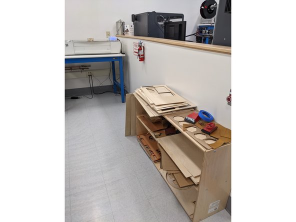 Begin by looking in the blue scrap bin under the Thunder Laser for material you can use.  This bin contains pieces of 1/8&quot; and 1/4&quot; wood, as well as 1/4&quot; acrylic.