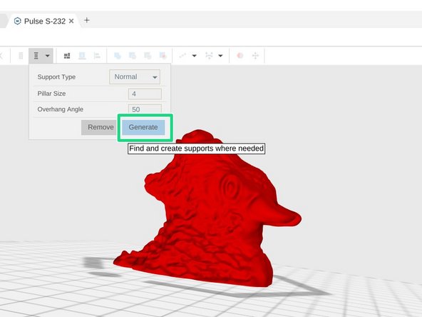 Select the Generate Support button in the upper toolbar.  This will bring up the Support dialog window.