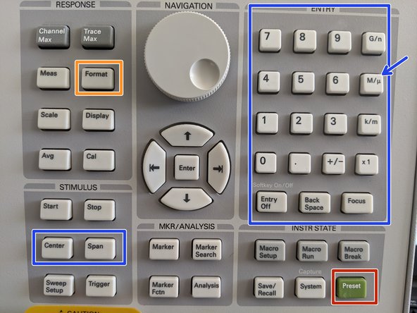 Press the green Preset button on the front panel