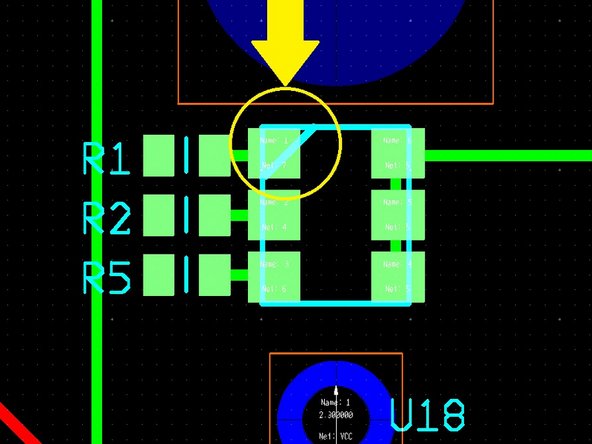 Finally, place the RGB LED.  This package is also symmetric and has an indicator to aid in proper alignment.  Again, consult your PCB design file to properly orient the LED.
