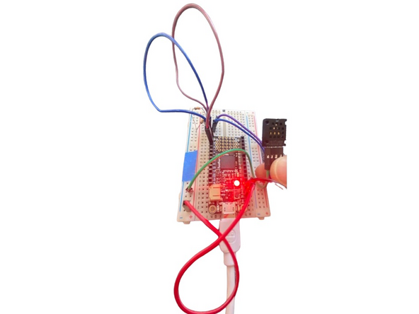 To earn a badge for this component, successfully set up a looping temperature measurement. Then use that measurement to set the onboard NeoPixel to different colors corresponding to temperature levels. For example, if it's cold the NeoPixel is blue, and if it's hot the NeoPixel is red. For extra points, combine this with a CharLCD or OLED display!