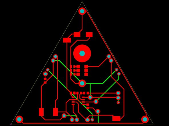 You should now see your PCB on the screen, complete with all of the layers.  Note that the colors red and green will be inverted from what they were in Ultiboard (the top copper layer is now red and the bottom copper layer is green).